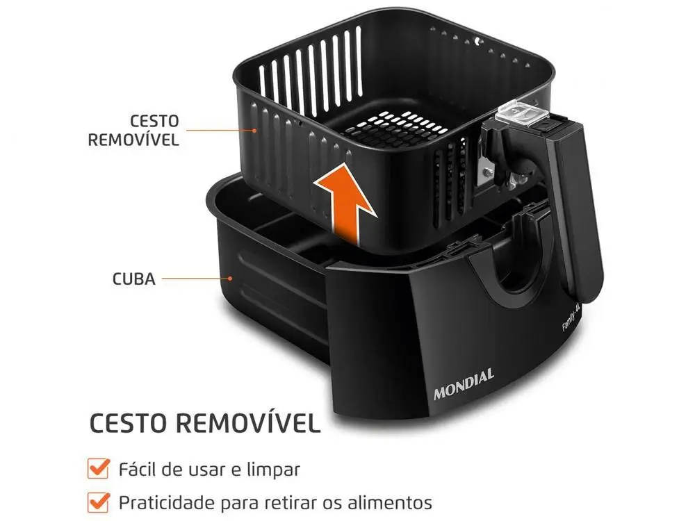 Fritadeira Elétrica sem Óleo/Air Fryer Mondial - 220V 6