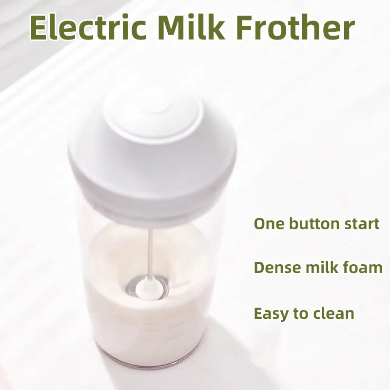 0.6L Electric Milk Frother,USB Portable Blender,Wireless Coffee Maker,Home Kitchen Egg Beater Mixer Machine,Whisk Cream Foam Cup 2