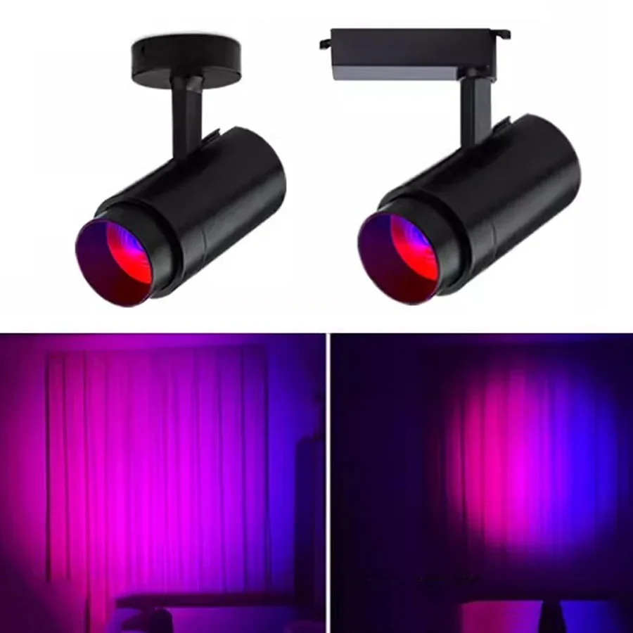원격 줌 가능 LED 트랙 라이트, COB RGB LED 트랙 레일 스포트라이트, 무대 KTV 천 상점 전시 천장 램프, 10W, 30W, 50W