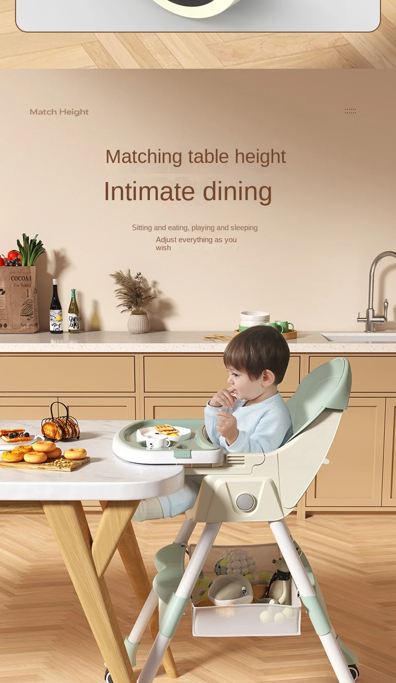 Chaise haute transat bébé avec balancelle et roulette évolutive - Kidilo