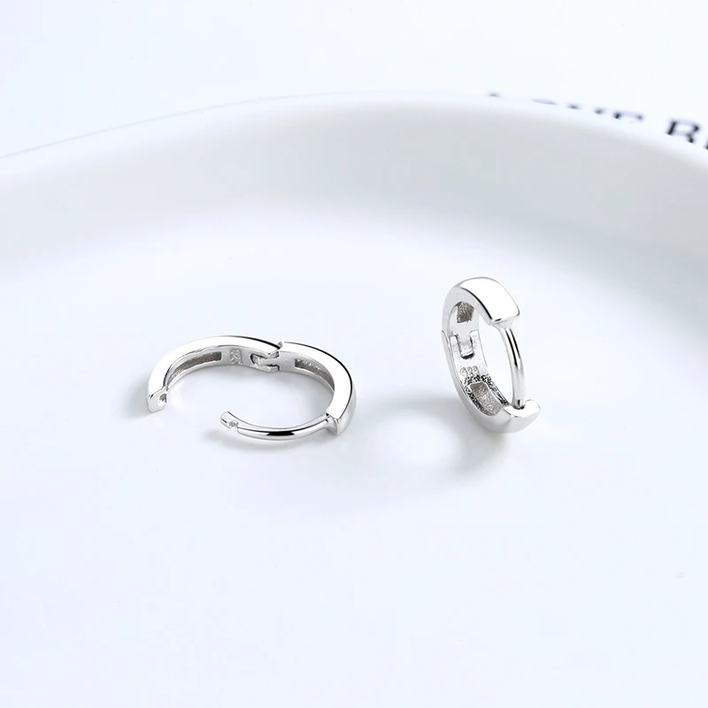 Pure 925 Sterling Silver Woman's New Fashion Jewelry Hoop Earrings XY0122