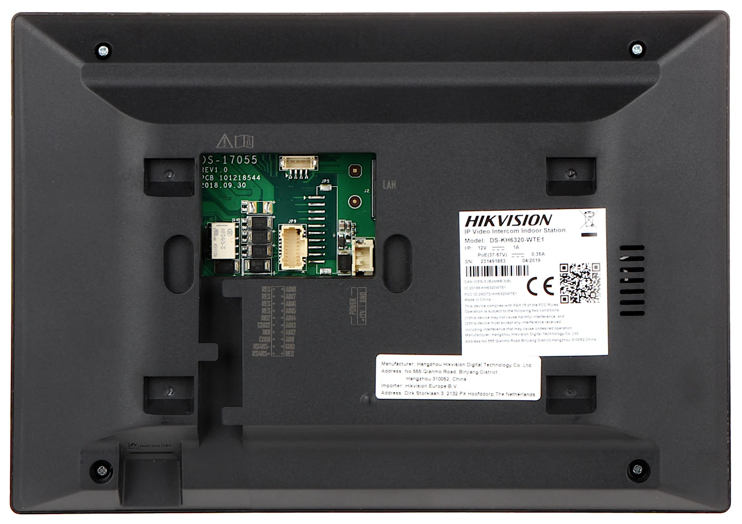 Original hikvision international version Multi-Language DS-KH6320-WTE1 Indoor Monitor POE WiFi,Video intercom