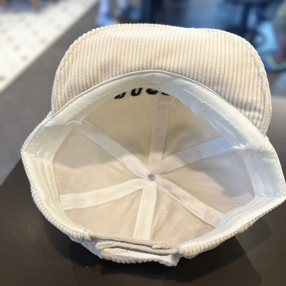 Corduroy Breathable Kids Cap with Embroidery Design