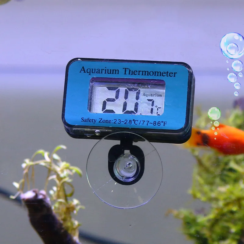 Aquarium Thermometer LCD Digital with Probe Suction Cup Fish Tank Water Electronic Measurement