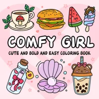 COMFY GIRL Bold-easy Patterns Coloring Book for Adults Cute Drawing Book Perfect Gift for Party and Birthday 1