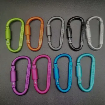 Aluminum Alloy Carabiner Keychain – Multi-Color D-Shape Hook for Camping & Hiking 1