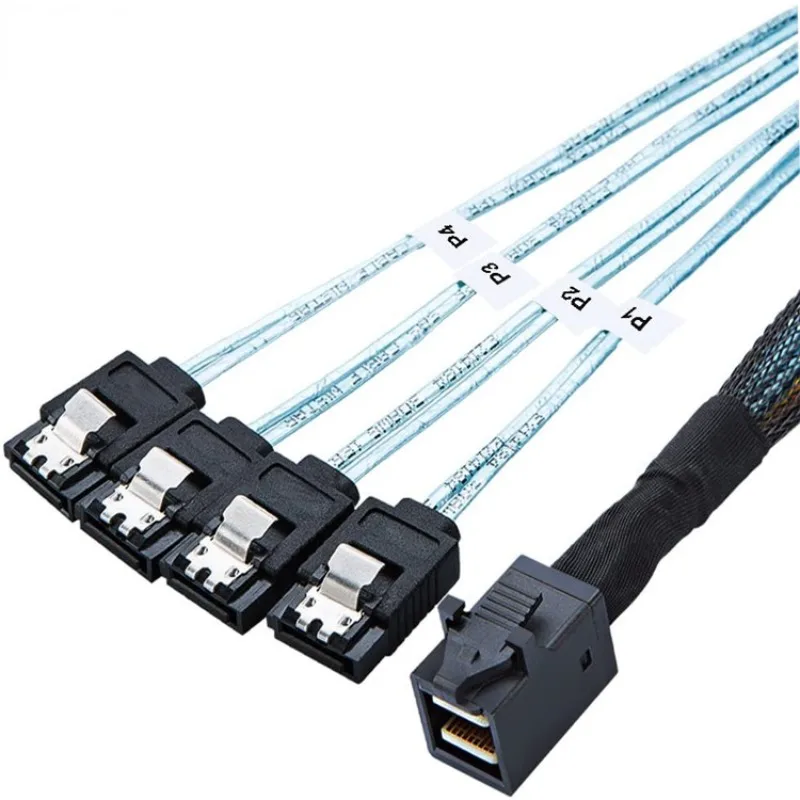Interno Mini Sas Sff8643 Host Disco Rígido Alvo Servidor de Dados Raid Cabo Sata 7pin 6gbps 50cm 100cm