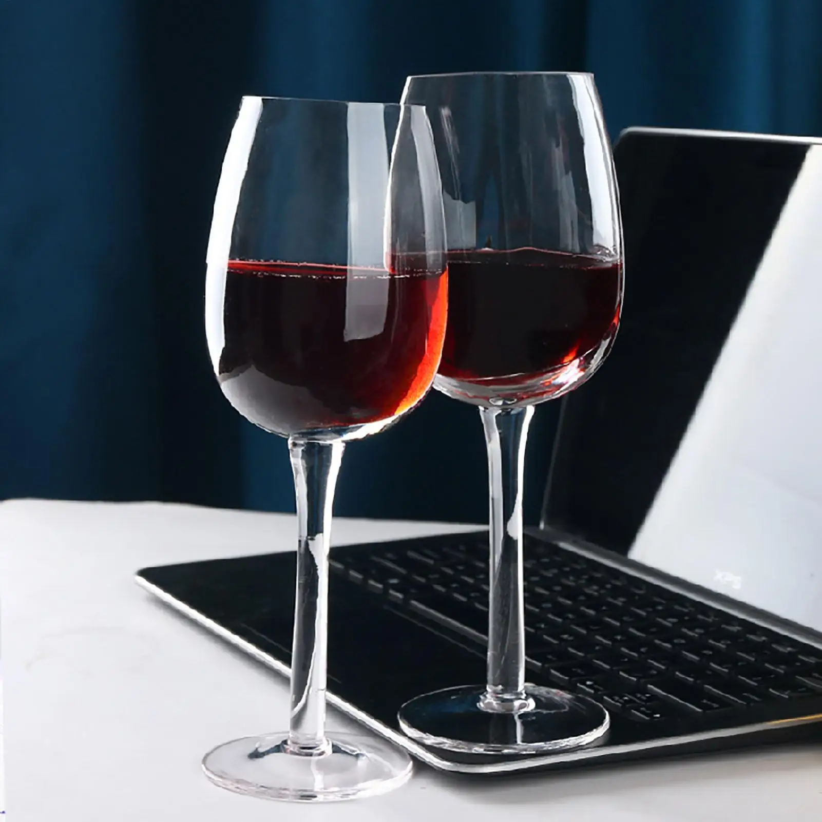 Red Wine Glass Half Red Wine Cup Glass 140ml Flexible Reusable Long Stemmed Glassware Creative Design for Friends Enthusiasts - 2
