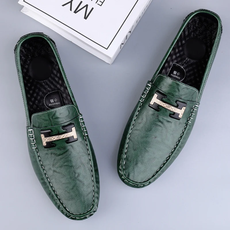 Genuine Leather Men Business Shoes Casual Formal Men's Loafers Moccasins Breathable Slip on Flats Elegantes Male Boat Footwear