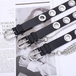 Hip Hop Fashion Buckle Decorative Chain Belt Female Disco Hollowed Out Air Eye with Jeans All-match