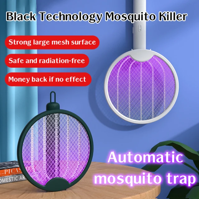 Elektromos Szúnyog Swatter 90 Fokos Forgatható Szúnyoggyilkos Lámpa Ütő Uv Light Usb Töltés Bug Zapper Csapdák Legyek - Image 2
