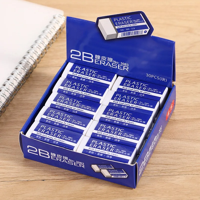 1/2/3/4/5 Pcs 2B HB Rubber Pencil Eraser Oval Soft Easy Clean Erasers For Kids Student Superior Cute Stationery School Supplies pencil eraser