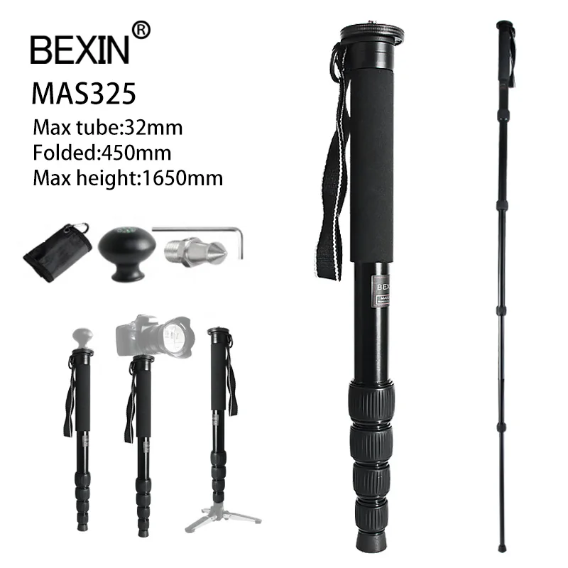 Extendable Monopod Travel Portable Stand Support Tripod Aluminum Alloy Video Monopod for Digital