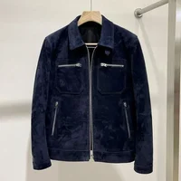 High-end Casual Jacket Men 2025 Autumn and Winter Korean Version of Fashion Muntjac Velvet Jacket Lapel Locomotive Slim Coat 2