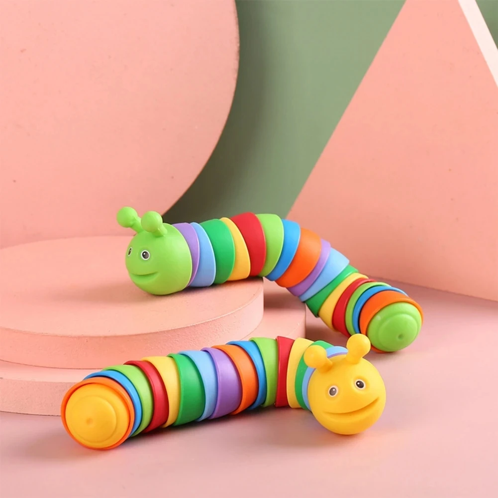 Funny Fidget Slugs Articulated Sensory Slug Toy Realistic Worm Caterpillar Fidget Toys for Kids Adults ADHD Autism Stress Relief 3