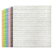10PCS 3D Brick Wall Stickers Waterproof Self-adhesive Wallpaper PE Foam Art Wall Tiles For Living Room Kidroom DIY Brick Sticker