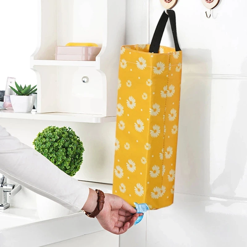 Garbage bag holder trash organizer bins garbage bag storage box grocery bag holder wall mount dispenser