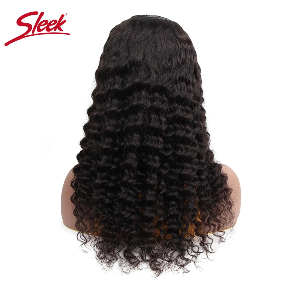 U Part Wig Loose Deep Wave Human Hair Wigs For Women Natural Black Sleek Remy Brazilian Remay Natural Dark Hair