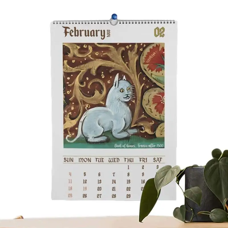 

Monthly Cat Wall Calendar 2024 Weird Cat Planner Calendar Hangable Cat Lover's Daily Calendar Schedule Planner Home Decoration