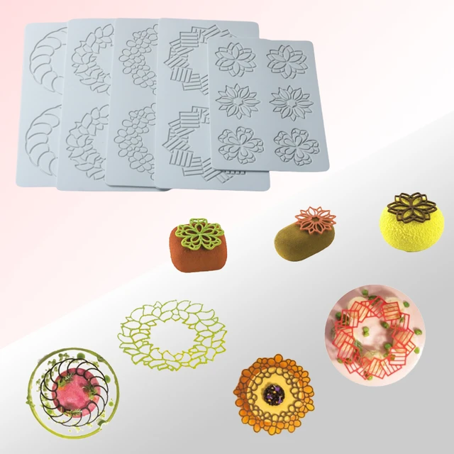 Embossed Silicone Printing Plate Mold Leaves Flower Fondant Lace Mat DIY  Baking Tools Cake Decorating Tools Silicone Border Mold - AliExpress