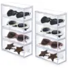 Acrylic Sunglass Organizer Clear Sunglass Holder with 4 Drawers for Women Eyewear Display Case Jewelry Watch Storage Box 1