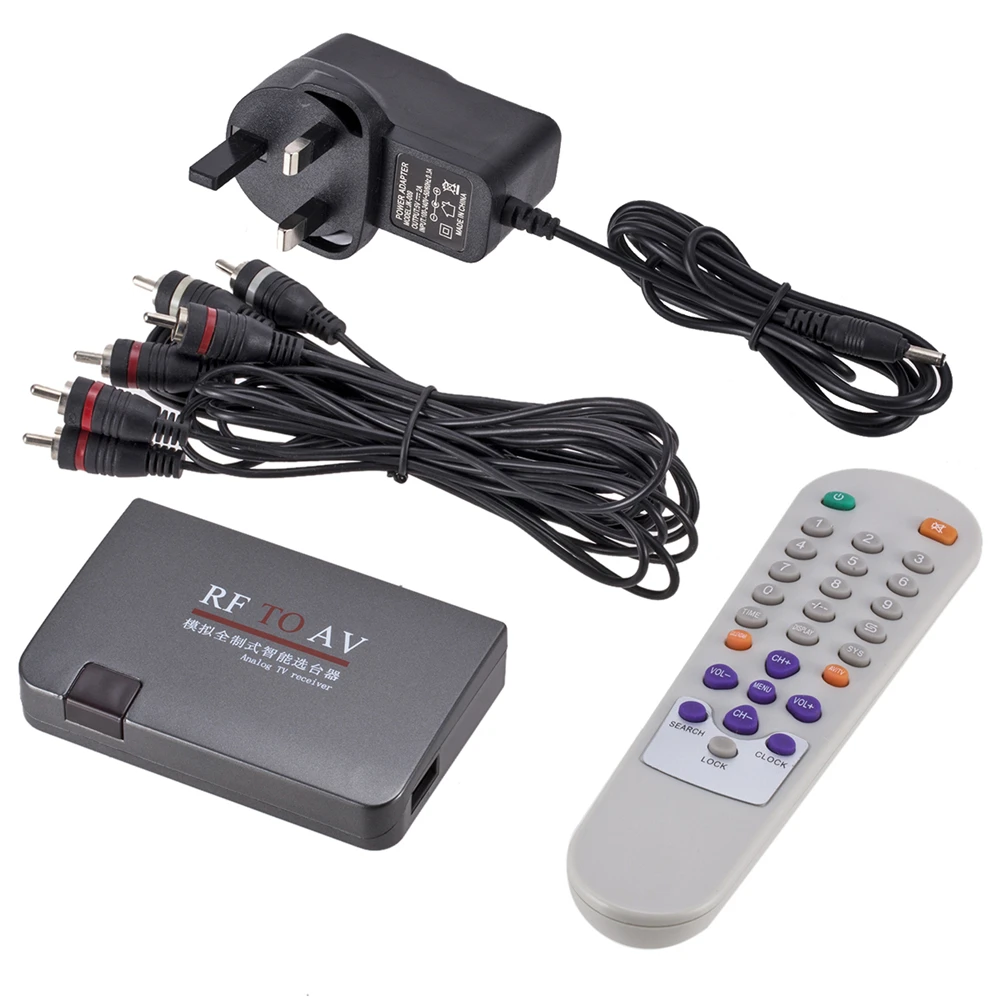 RF To AV Converter Station Selector TV Cable TV To Projection Video Port Supports Full Standard rf av converter