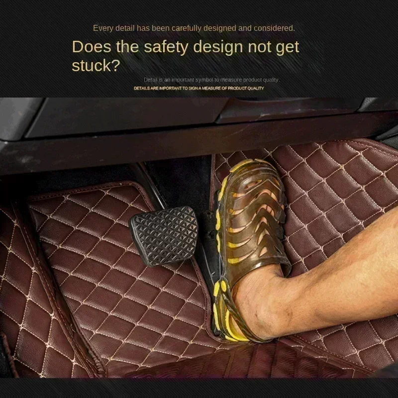 Car Floor Mats for Mazda 6 ATENZA-Year Artificial Leather Phone Pocket Carpet Interior Car Accessories