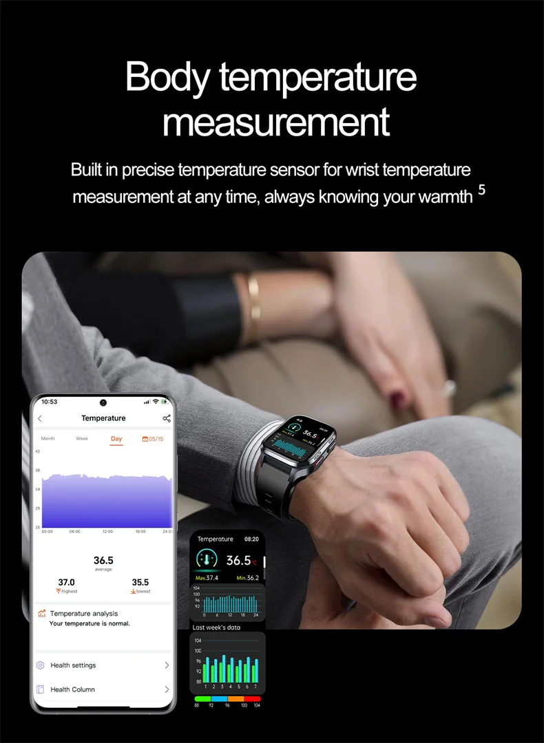 2025 New Health Nursing grade SmartWatch NFC Airbag type Smart Watch ...