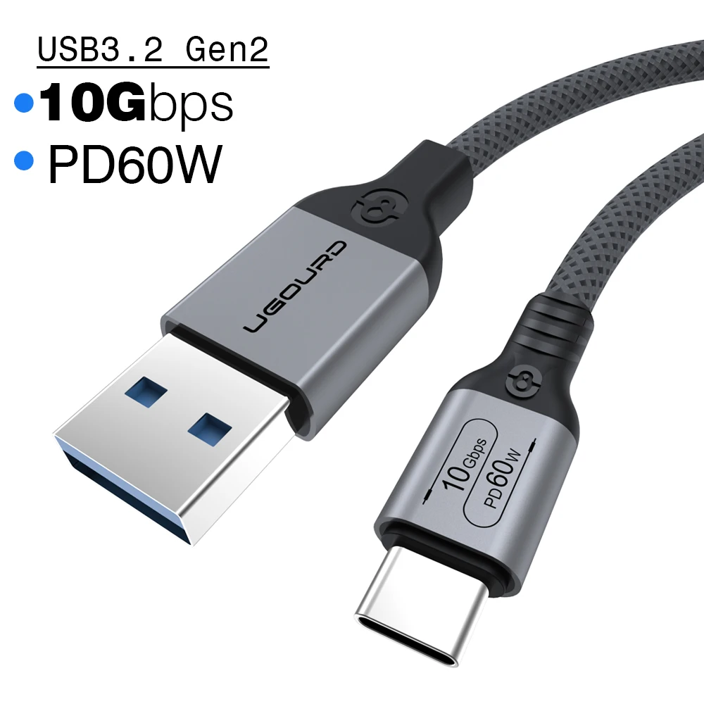 ตัวเลือกสินค้า สาย USB-C ความเร็วสูง 10Gbps ชาร์จเร็ว 60W