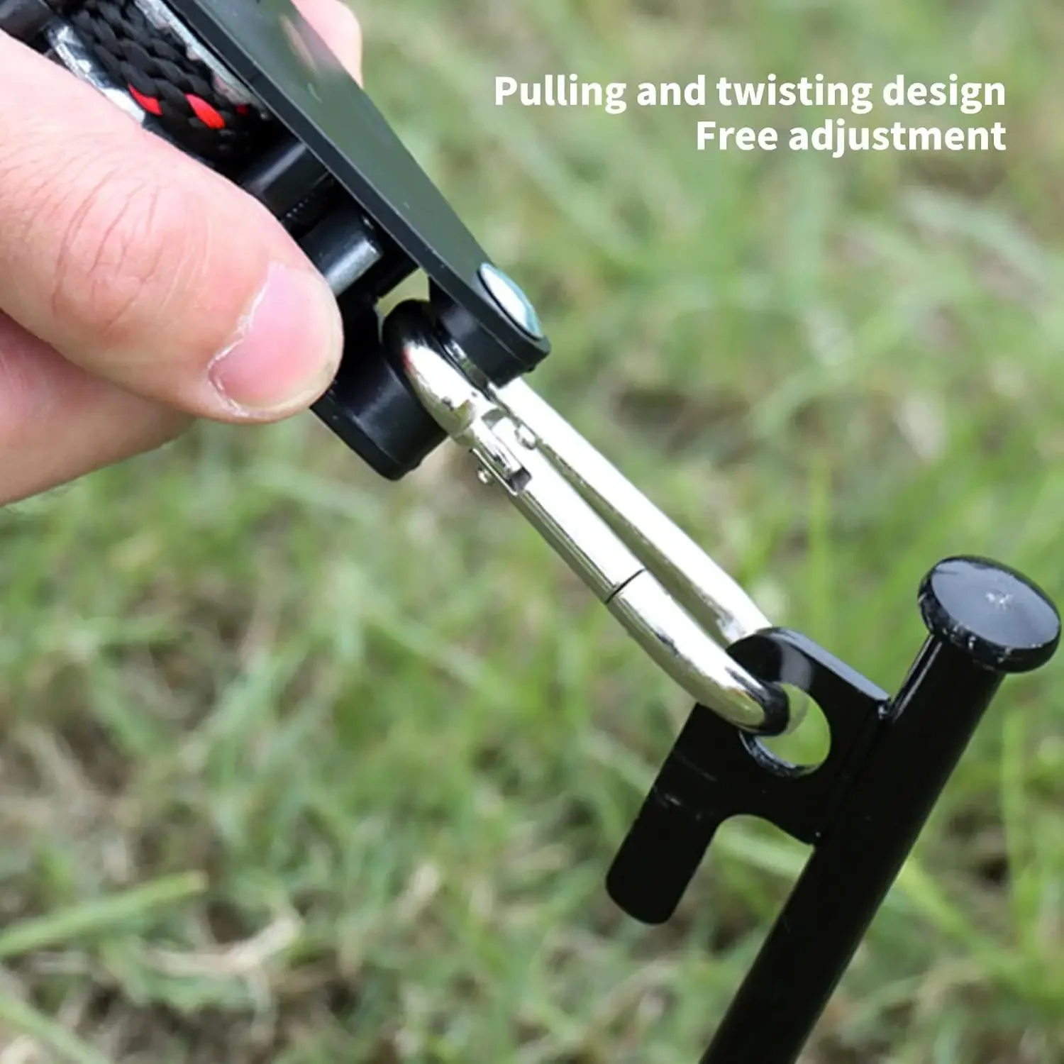Camping Tent Adjustable Rope Fastener Fixed Buckle Pulley Tensioner Ratchet Hangers Lights Lifting Camping Awning Wind Rope 2