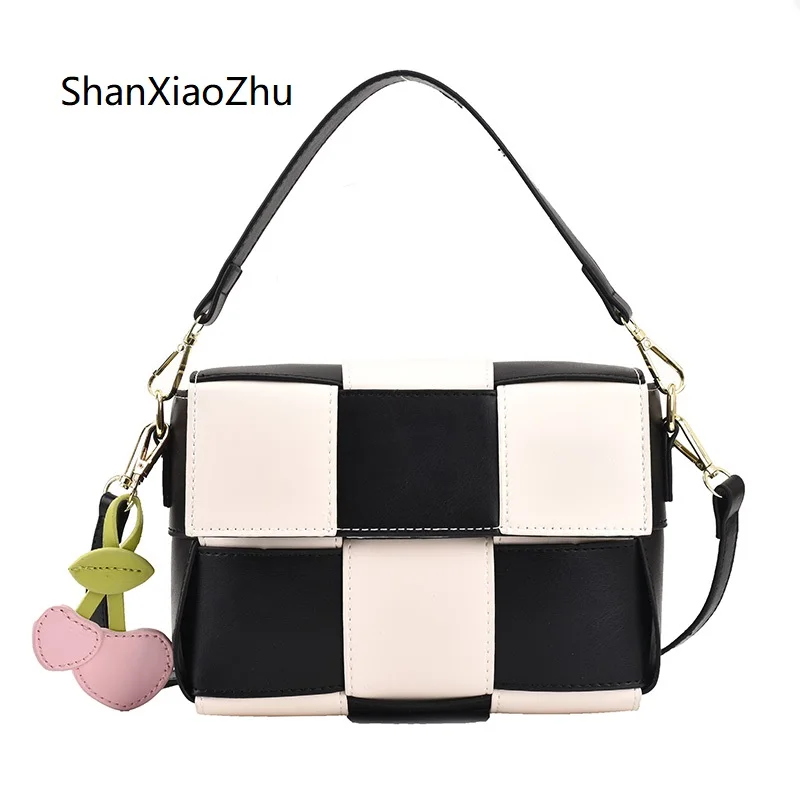 

Luxury Ladies Weave Small Soft PU Leather Crossbody Bags for Women 2022 Trendy Summer Brand Designer Evening Shoulder Handbags