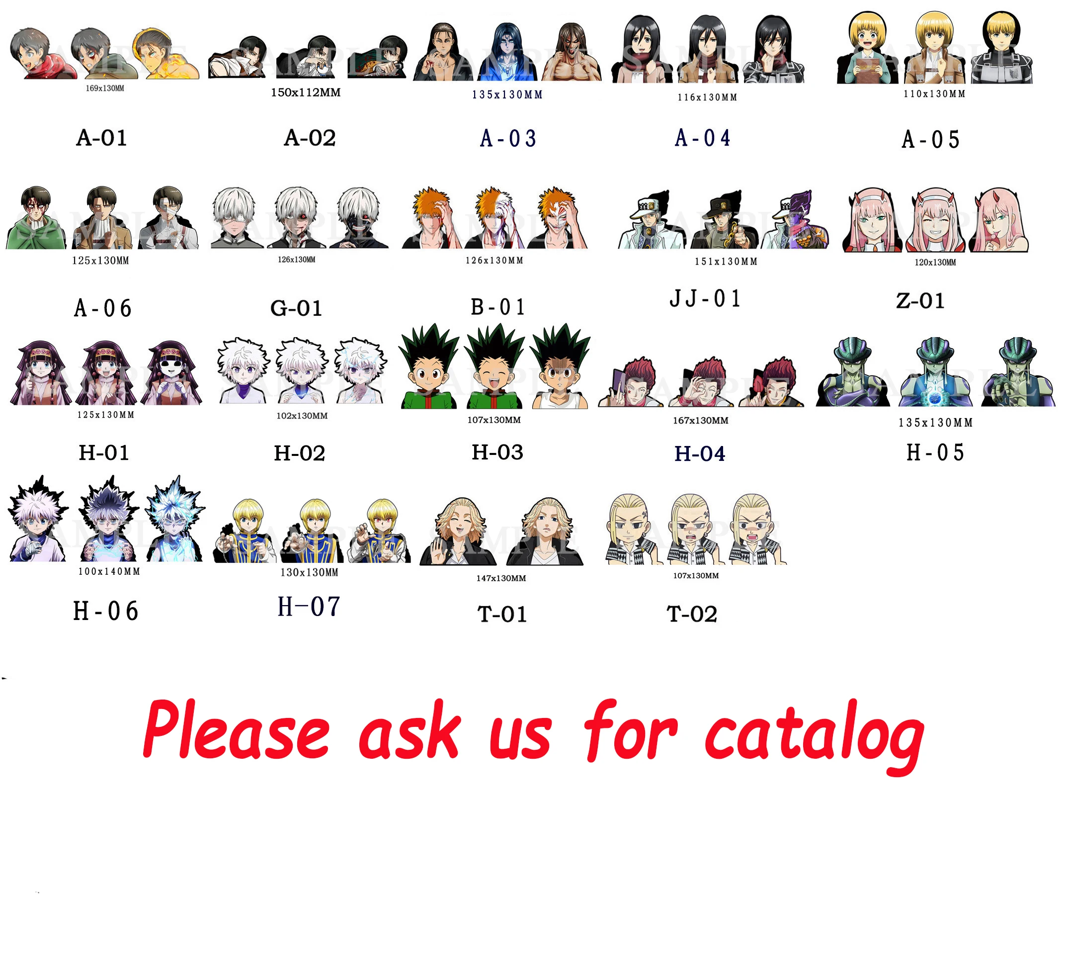 Mix Whloesale Anime Motion Sticker Waterproof Decals