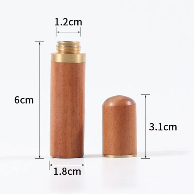 Wooden Toothpick Holder Pearwood Wood Capsule Bucket Box Hiking Portable Toothpick Needle Holder Handmade Ebony Storage Box 6