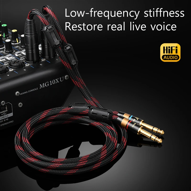 Premium High-Fidelity Dual 6.5mm to XLR Audio Cable with 6N OFC for Amplifiers and Sound Systems