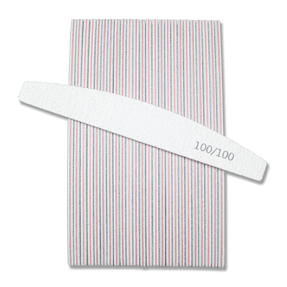 25pcs Half Moon Double-Sided Nail Files