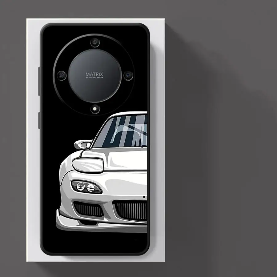 JDM Sports Cars Black Soft Phone Case