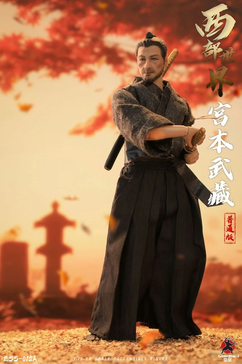 

1/12 Scale ESS012 Musashi Miyamoto Set Collection Movable Soldier Hand-Made 6Inches Action Figure Body Doll
