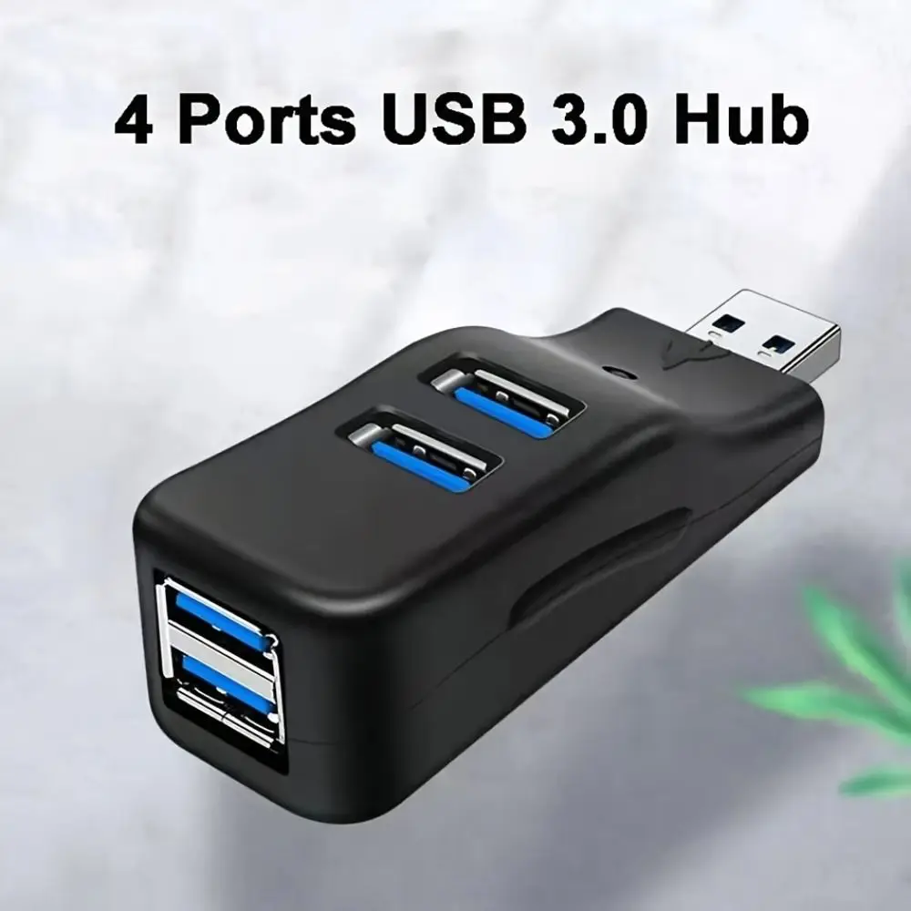 고속 4포트 USB 3.0 허브 미니 사이즈 어댑터 액세서리 USB-C 어댑터 U 디스크 읽기 고속 리더 노트북용