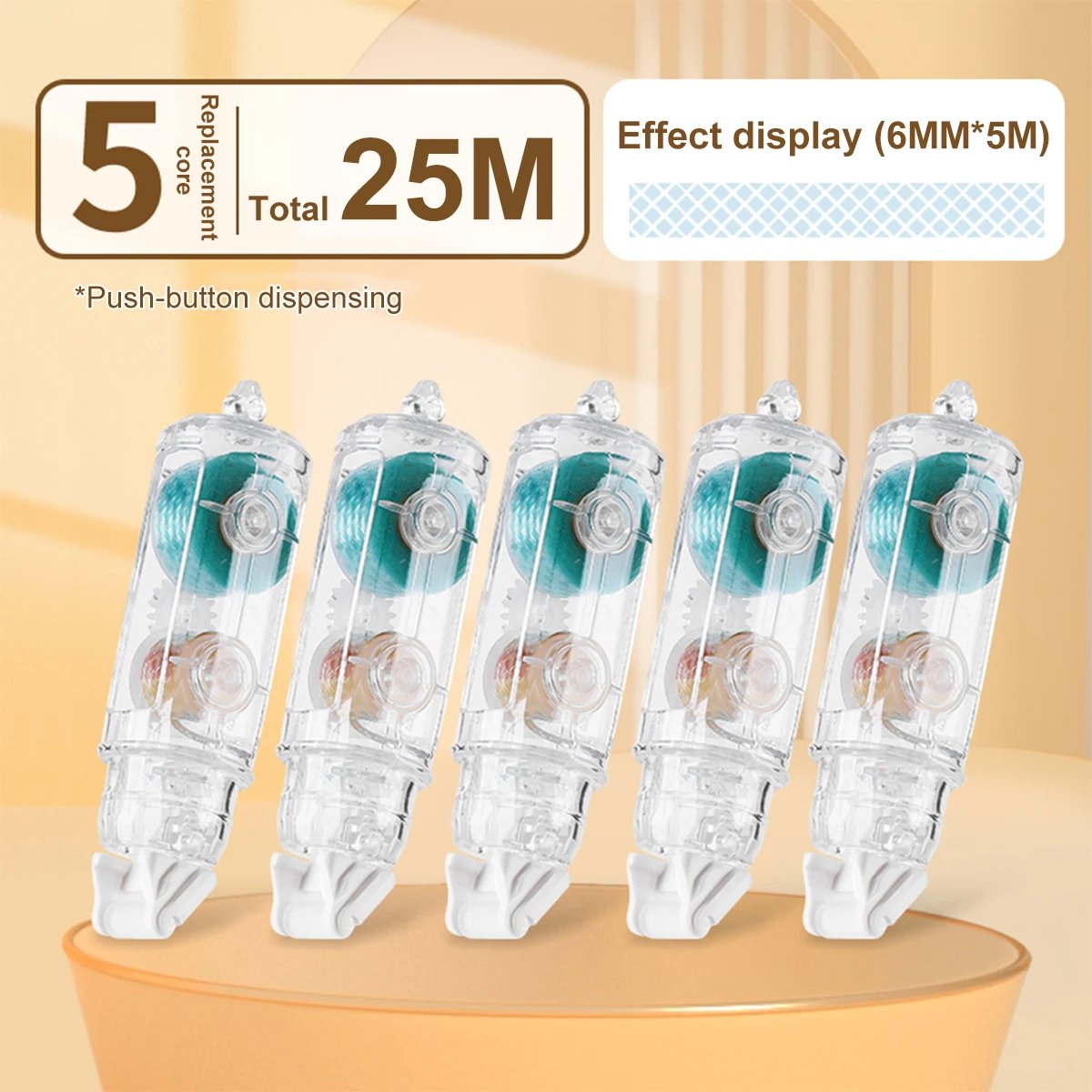 12 개/대 투명 도트 디스펜스 양면 테이프 교체 가능한 리필 핸드북 도트 접착제 편지지 학교 사무용품