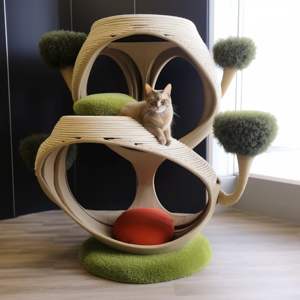 3D印刷猫のスクラッチポスト,大きな猫のスクラッチャー,木の塔,木製のプラットフォーム,猫の木,ツリーハウス - AliExpress