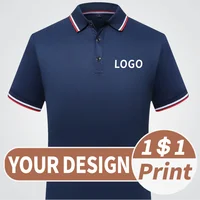 Ice Cool Sky Silk Short Sleeve Polo Shirt Printed Fashion Top Shirt Customized Logo Summer Casual Wear DIY 1