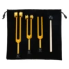 3Pack Tuning Fork Set(128Hz, 256Hz, 512Hz) Tuning Fork Kit for Healing, Chakra, Sound Therapy, Sonic Slider Fork (Gold) 1