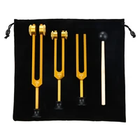 3Pack Tuning Fork Set(128Hz, 256Hz, 512Hz) Tuning Fork Kit for Healing, Chakra, Sound Therapy, Sonic Slider Fork (Gold) 1