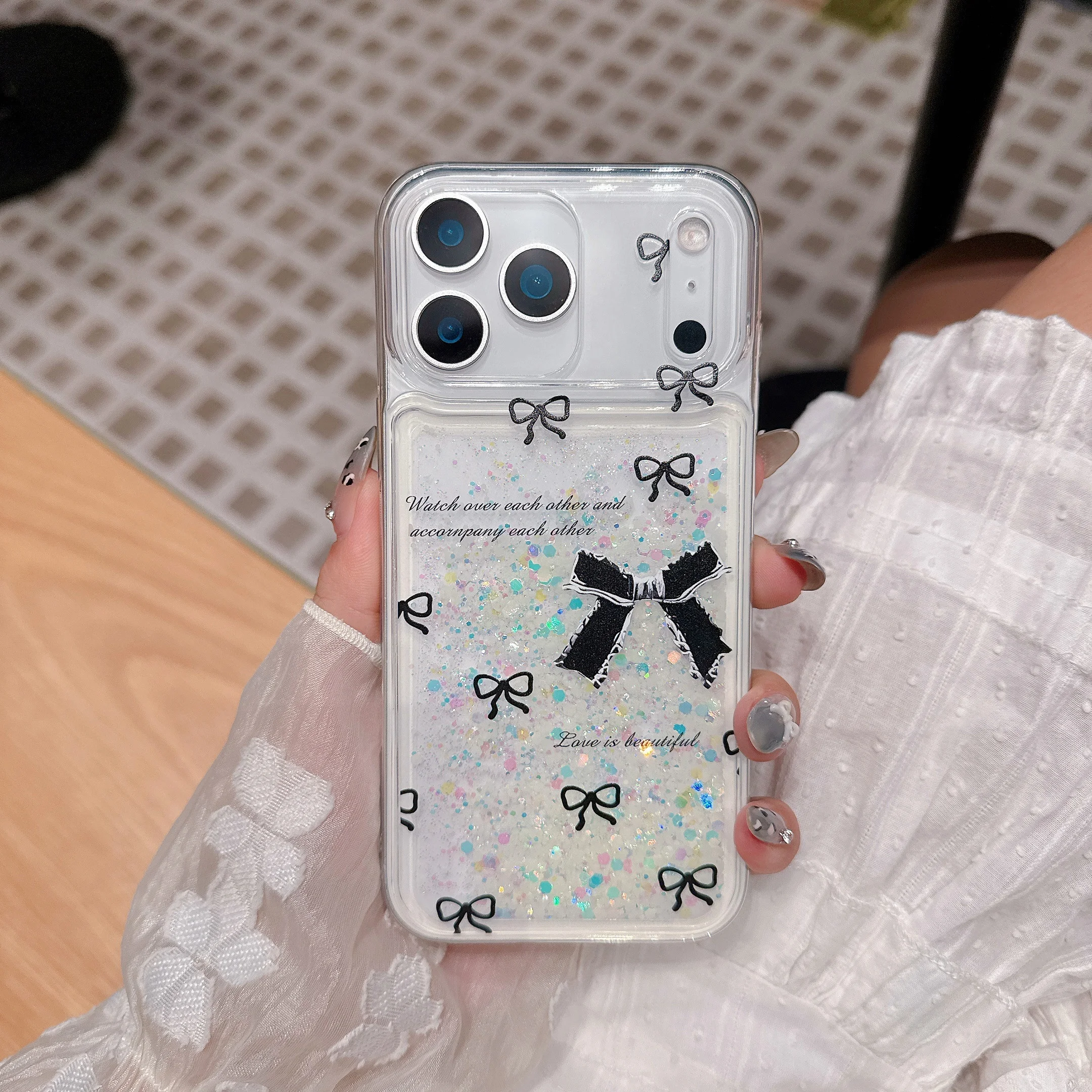 Noctilucent Quicksand Glitter Flowers Phone Case with Bling Diamond Epoxy Cover