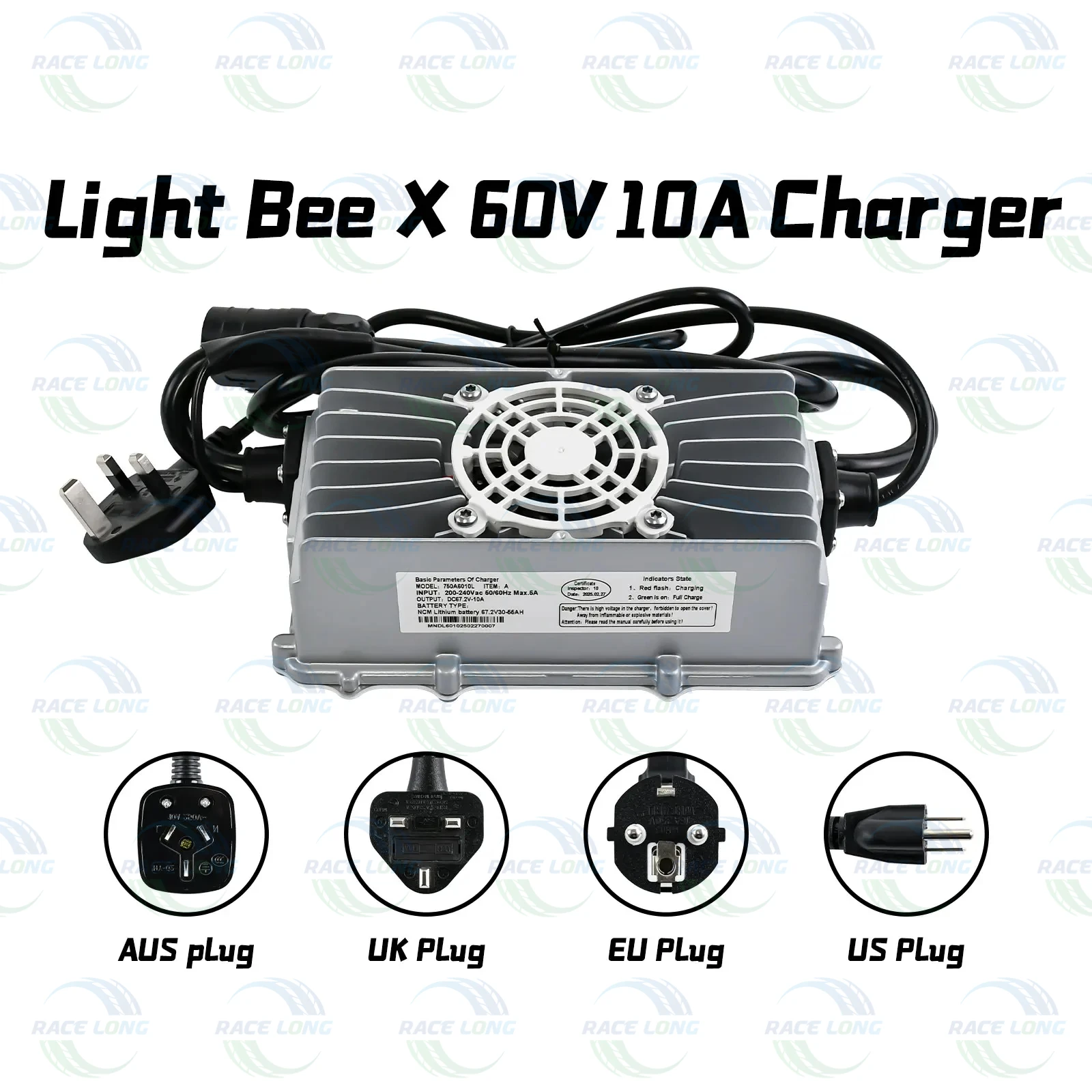 For Surron Charger Light Bee X 60V10A 72V12A Charger Silent