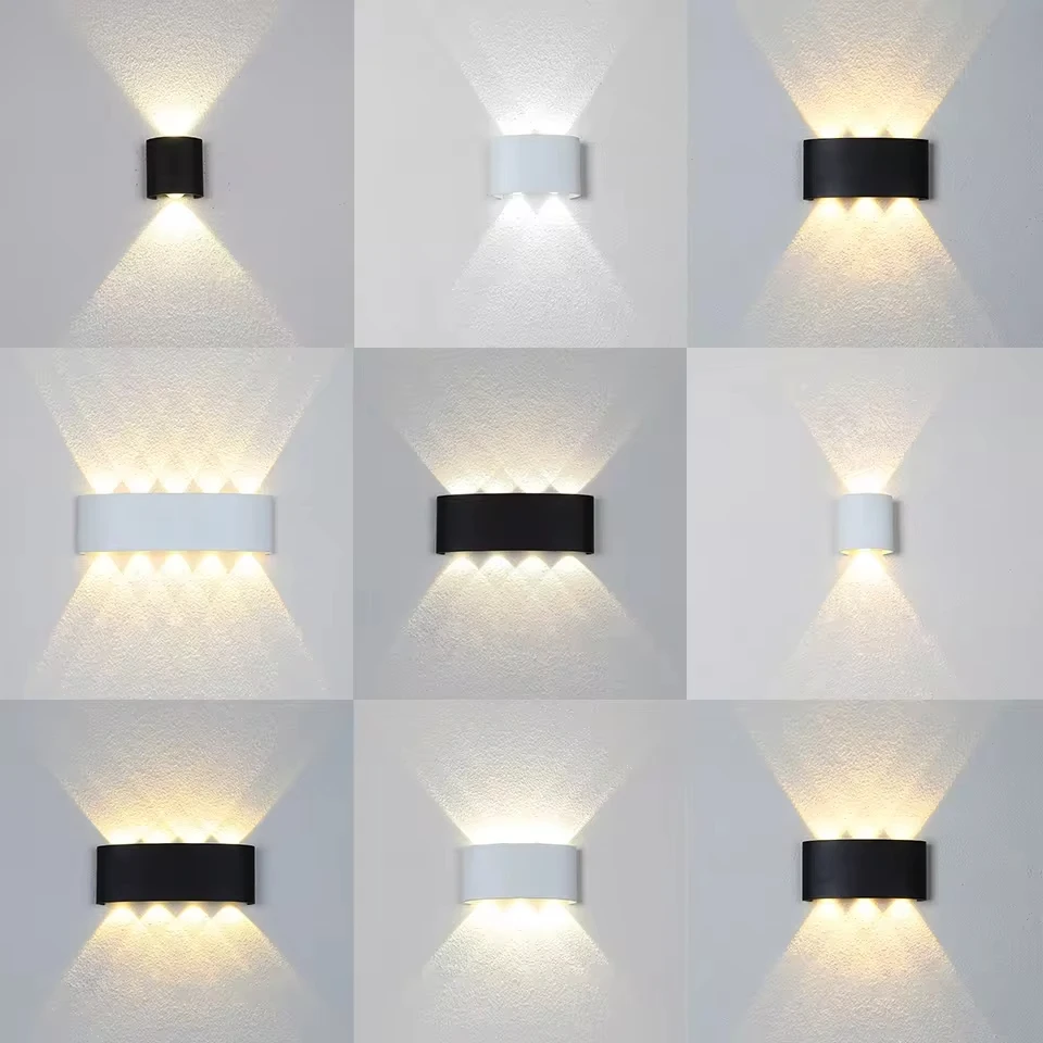 Led 벽 램프 야외 방수 위아래로 빛나는 조명 정원 장식 AC85-265V 벽 조..