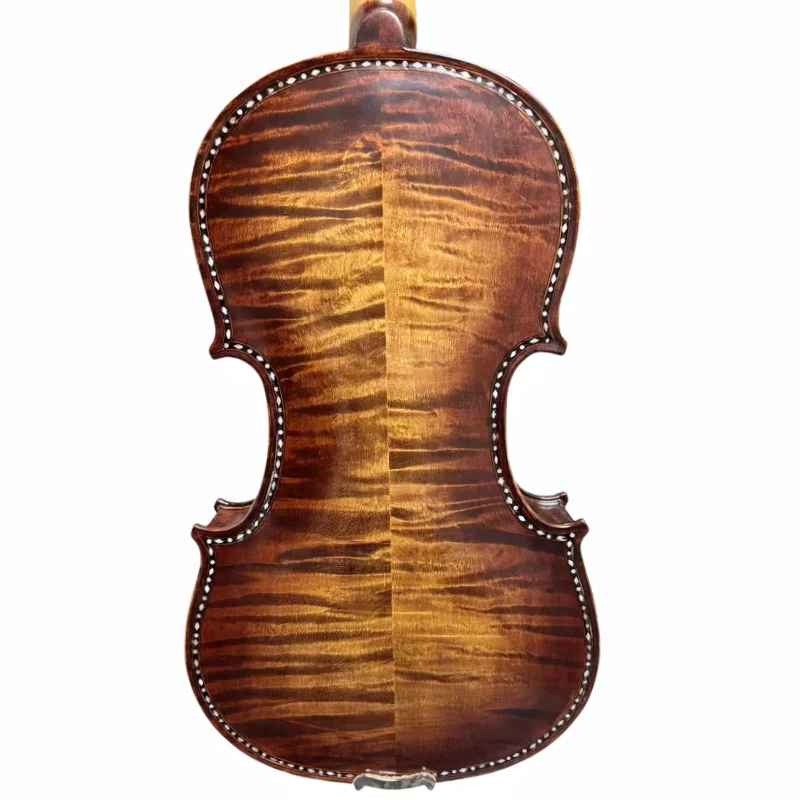 Song Maestro Pretty Violin with beautiful Engraving design on rib neck Handmade inlaid shells Spruce wood panels Ebony fittings