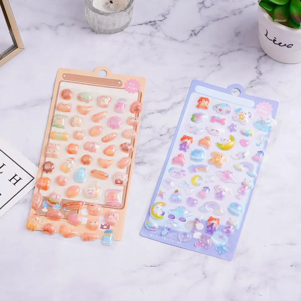 Autocollants 3D Pour Enfants - 4 Stickers Mignons Dessin Animé à Coller Partout