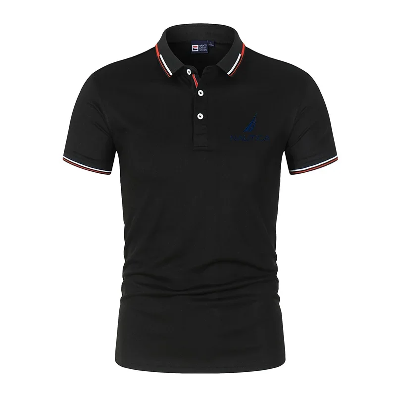 

2024 New Summer Fashion Polo Shirt Men's Casual Lapel Slim Fit Outdoor Jogging Fitness Business Men's Short Sleeve