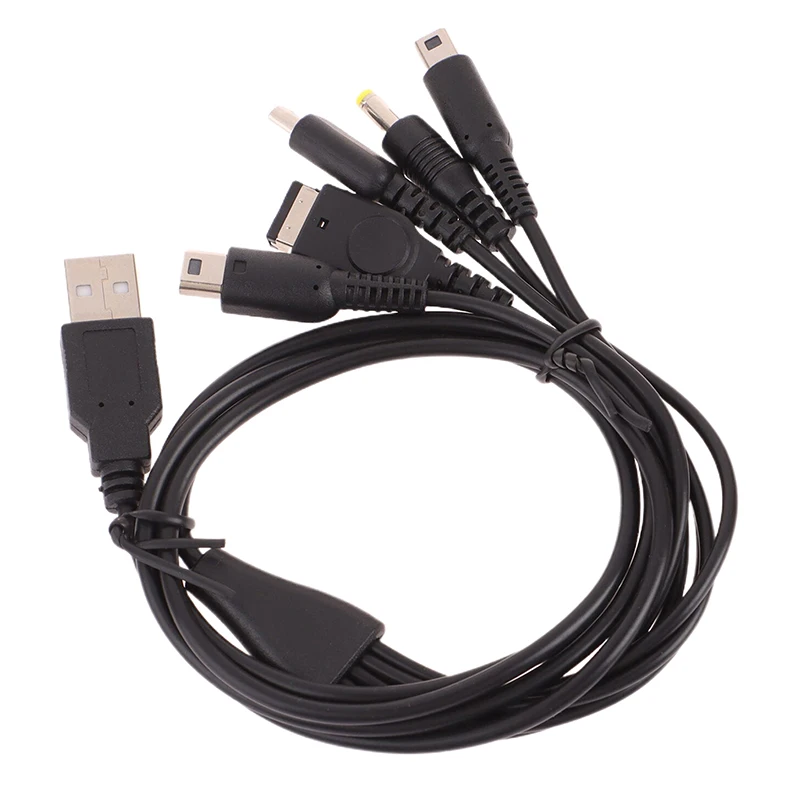 1.2M 케이블 고속 충전 케이블 5 in 1 USB 게임 충전기 코드 와이어 (뉴 3DS XL, NDS Lite, NDSI LL, Wii, U, GBA, PSP용)